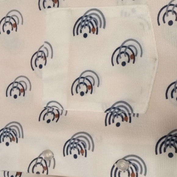 Vintage 60 70 s shirt. Sears, button down. Kings Road. Medium. Blue brown - Picture 6 of 8